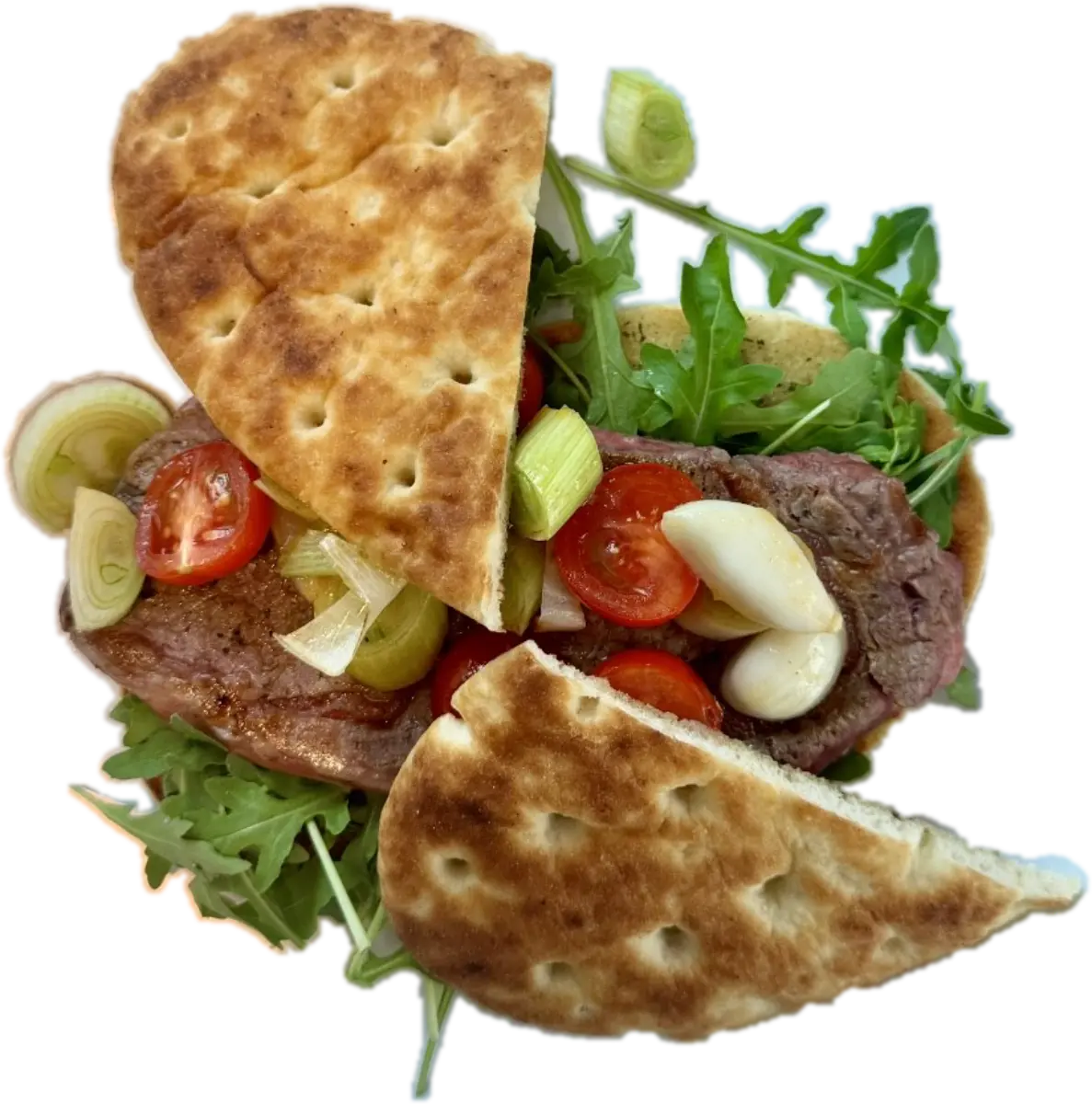 Broetli mit Rumpsteak und Rucola